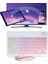 Samsung Galaxy Tab A9 Plus 11 Inç Uyumlu Aydınlatmalı Işıklı Kablosuz Bluetooth Klavye+Mouse Rgb-Set 1