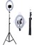 Altın Ring Fill Light LED Selfie Halka Işık 8W 5500K Tripod Akıllı Telefon Youtuber Stand 2 Metre A 1