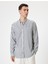 Slim Fit Gömlek Uzun Kollu Düğmeli Yaka Detaylı Pamuk Karışımlı 3