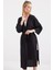 5835 Yırtmaçlı Yazlık Kimono - Siyah 4