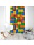 3D Lego, Kırmızı, Sarı, Yeşil, Mavi, Ithal Kumaş, Çocuk ve Genç Odası Fon Perde - 1 Kanat 3