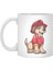 Dog As Firefighter With Fire Helmet Beyaz Kupa 1