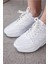 Kadın Beyaz Hakiki Deri Spor Sneaker 4