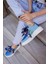 Kadın Mavi Hakiki Deri Kurdele Detaylı Sneaker 1