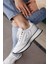 Kadın Beyaz Hakiki Deri Sneaker Spor Ayakkabı 1
