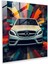 Geometrik Mercedes Cam Baskı - Mercedes, Ev Dekorasyonu, Mercedes, Geometrik Dijital Sanat Eseri, 30X30 cm 1