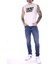Bisiklet Yaka Beyaz Erkek T-Shirt 3DPT80PJ02Z 1