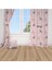Pembe Iskandinav Hayvanları, Pembe, Ithal Kumaş, Çocuk ve Bebek Odası Fon Perde - 1 Kanat 1