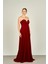 Kadın Straplez Uzun Abiye Elbise 5437021 Bordo 3