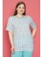 X-Dreamy Büyük Beden Pamuklu Desenli Düğmeli Yaka Pijama Takımı 3