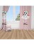 Panda ve Gökkuşağı, Pembe, Ithal Kumaş, Çocuk ve Bebek Odası Fon Perde - 1 Kanat 1