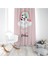 Panda ve Gökkuşağı, Pembe, Ithal Kumaş, Çocuk ve Bebek Odası Fon Perde - 1 Kanat 3