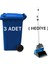 3 Adet Plastik Çöp Konteyneri 240 Litre - Isıya Karşı Dayanıklı -(Faras Hediyeli) 1