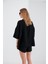 Siyah Müslin Kadın Oversize Gömlek | EK1006965-6965 5