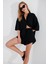 Siyah Müslin Kadın Oversize Gömlek | EK1006965-6965 3