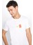Erkek Slim Fit Dar Kesim %100 Pamuk Yumuşak Dokulu Baskılı Beyaz Bisiklet Yaka Tişört 3