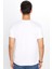 Erkek Slim Fit Dar Kesim %100 Pamuk Yumuşak Dokulu Baskılı Beyaz Bisiklet Yaka Tişört 5
