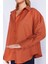 Kiremit Oxford Pamuklu Uzun Oversize Rahat Kesim Gömlek EK1000167422-7472 4