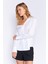 Beyaz Asimetrik Poplin Likralı Gömlek| EK1000169256-9256 3