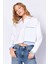 Beyaz Cep ve Manşet Detaylı Crop Çizgili Gömlek| EK1000169146-9146 1