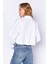 Beyaz Cep ve Manşet Detaylı Crop Çizgili Gömlek| EK1000169146-9146 5