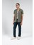 Haki Erkek Slim Fit Apaş Yaka Yazlık Gömlek| EE1007927-7927 3