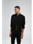 Siyah Erkek Çift Cep Kapaklı Slim Fit Gömlek| EE1008783-8783 2