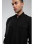 Siyah Erkek Çift Cep Kapaklı Slim Fit Gömlek| EE1008783-8783 4