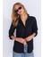 Siyah Cepli Keten Efektli Kadın Gömlek| MKS163420-01-3420 1