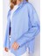 Mavi Kadın Çizgili Oversize Gömlek| EK1007430-7430 4