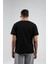 Siyah Bisiklet Yaka Kısa Kollu Baskılı %100 Pamuklu T-Shirt| EE10008844-8844 5