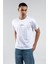 Beyaz Bisiklet Yaka Kısa Kollu Baskılı %100 Pamuklu T-Shirt| EE10008848-8848 2