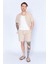 Camel Gofre Çizgili Jogger Beli Lastikli Erkek Şort | EES650453-0453 3