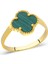 Yeşil Taşlı Yonca Yüzük 1