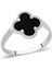 Siyah Taşlı Yonca Yüzük 2