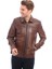 Kahverengi Bebe Yaka Hakiki Erkek Deri Ceket 4