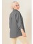 103901 Oversize Basic Tesettür Gömlek - Gri 3