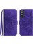 Kart Yuvaları Tutucu Kısa Kayış Kabartmalı Pu ile Samsung Galaxy S21 Için Kılıf (Yurt Dışından) 1