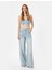 Oversize Kot Pantolon Normal Bel Uzun Bol Paça Düğmeli Cepli - Loose Straight Fit Jeans 1