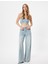 Oversize Kot Pantolon Normal Bel Uzun Bol Paça Düğmeli Cepli - Loose Straight Fit Jeans 2