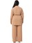 Büyük Beden Beli Kemerli Gömlek Pantolon Camel Ikili Takım 3