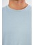 Unisex Pamuklu Bisiklet Yaka Oversize Bol Boyfriend Örme T-Shirt 2