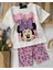 Yeni Sezon Kız Çocuk Minnie Mouse Baskılı Pamuklu Bisiklet Yaka Alt-Üst Biker Taytlı Takım 1