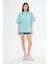 Unisex Pamuklu Bisiklet Yaka Oversize Bol Boyfriend Örme T-Shirt 4