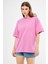 Unisex Pamuklu Bisiklet Yaka Oversize Bol Boyfriend Örme T-Shirt 2