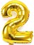 2 Rakam Gold Balon 16 Inç 36 cm 1