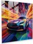 Fütüristik Mercedes Cam Baskı - Mercedes, Canlı Arka Plan, Fütüristik Araç, Dijital Sanat Çalışması, 30 x 30 cm 1