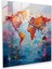 Empresyonist Dünya Haritası Cam Baskı - Dünya Haritası, Empresyonist Resim, Cam Duvar Sanatı, Ev Dekorasyonu, 30 x 30 cm 1