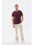 Erkek Bisiklet Yaka Slim Fit Basic Tişört Bordo 2