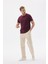 Erkek Bisiklet Yaka Slim Fit Basic Tişört Bordo 3